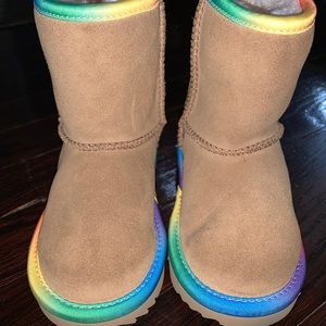 UGG, size 8 (toddler), brown & rainbow